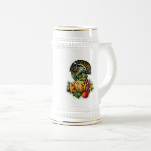 Caneca De Cerveja Feliz Ação de Graças. Vintage Design Gift Mugs