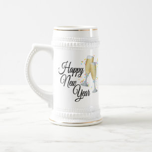 Caneca De Cerveja Feliz ano novo Confetti e Champanhe