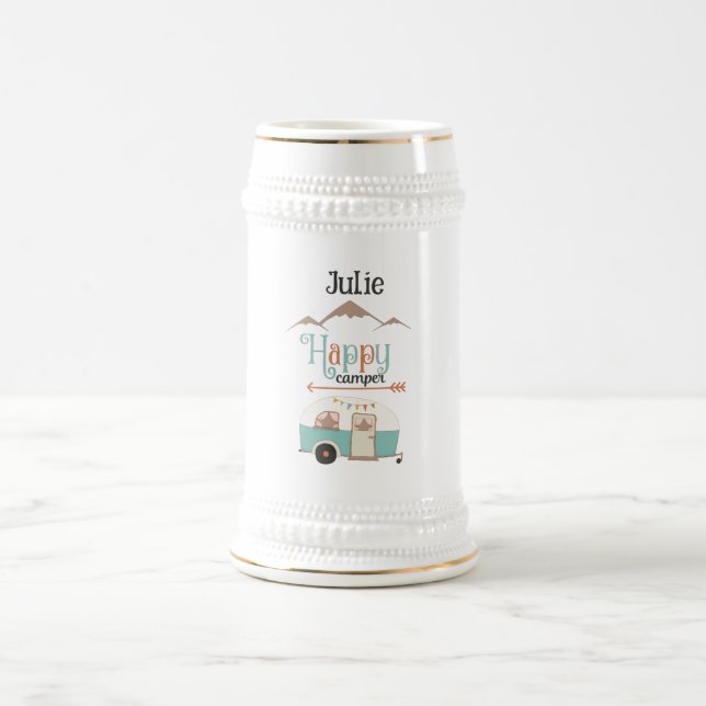 Caneca De Cerveja Feliz Camper Personalizado (Centro)