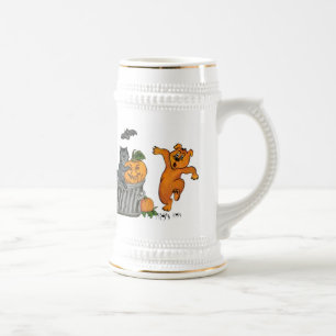 Caneca De Cerveja Feliz Dia das Bruxas com Cachorro de Gato e Aranha