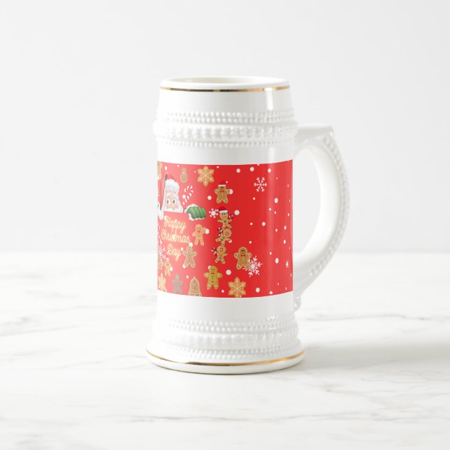 Caneca De Cerveja Feliz dia de Natal de 2024 (Frente Esquerda)