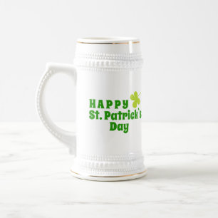 Caneca De Cerveja Feliz dia de São Patrício Trevo Verde