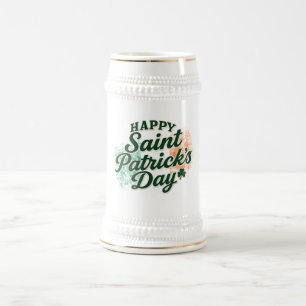 Caneca De Cerveja Feliz dia de São Patrício vintage