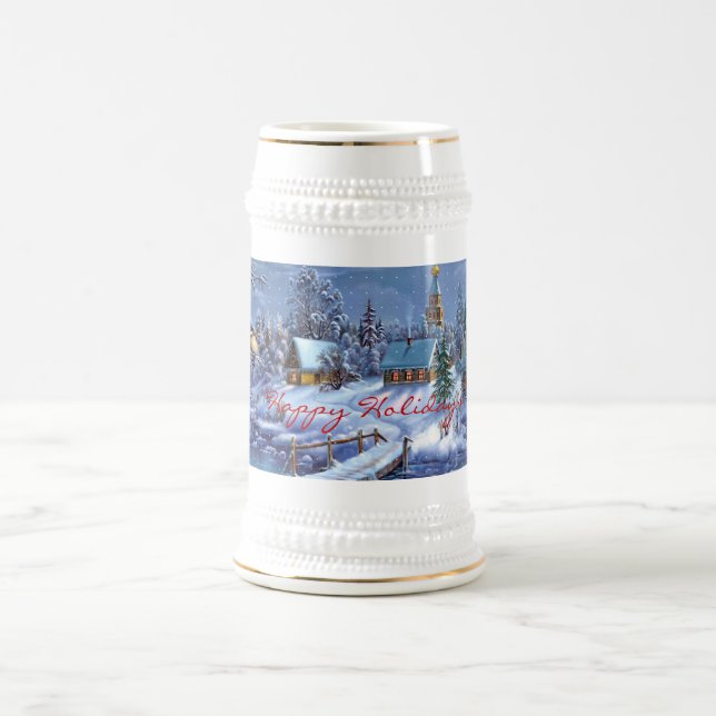 Caneca de cerveja feliz do feriado (Centro)