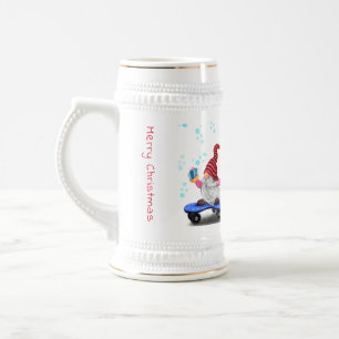 Caneca De Cerveja Feliz Gnomo de Pater com presentes e faíscas - En