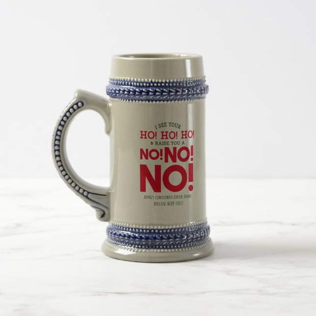 Caneca De Cerveja Feliz Natal, não! NÃO! NÃO! (Esquerda)