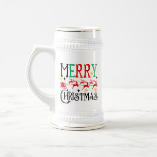 Caneca De Cerveja Feliz Natal Papais noeis Sleigh-61049 T-Shirt