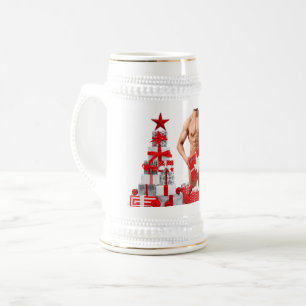 Caneca De Cerveja Feliz Natal SlipperyJoe presente vermelho branco p