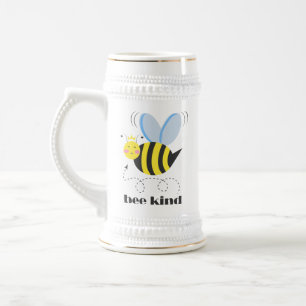 Caneca De Cerveja Feliz princesa de abelhas com coroa e slogan Bela