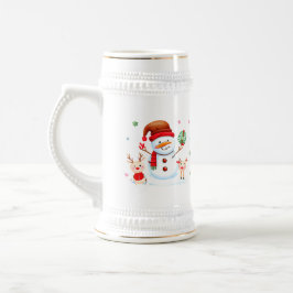 Caneca De Cerveja Feliz Snowman e Bebês Brilhantes
