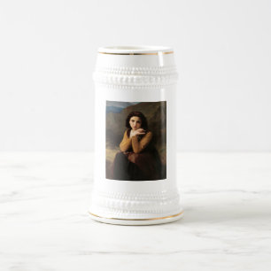 Caneca De Cerveja Femme Mignonne de Jovem Mulher por Bouguereau