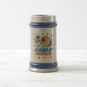 Caneca De Cerveja Férias no Havaí Pôr do Sol 70S Praia
