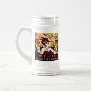 Caneca De Cerveja Festa de Cocktail Mardi Gras Retro Meados do Sécul