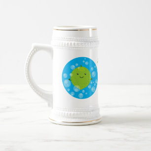 Caneca De Cerveja Figura de desenho animado das bolhas de limão verd