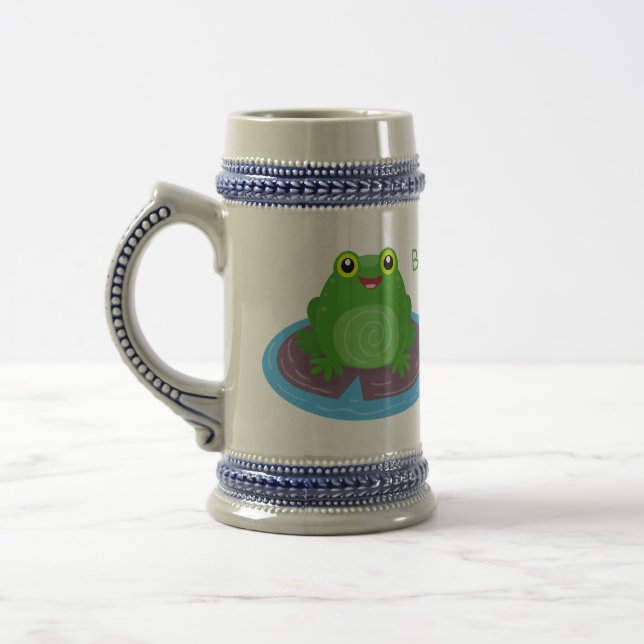 Caneca De Cerveja Figura de desenho animado do sapo verde-bonito (Esquerda)