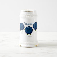 Figura de desenho animado roxo de mirtilos felizes