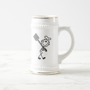 Caneca De Cerveja Figura de palito de chef com garfo