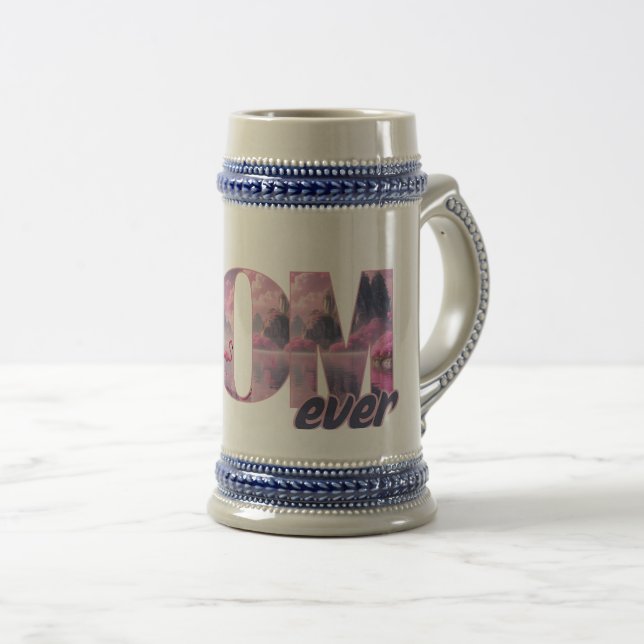 Caneca De Cerveja Flamingos in einer Traumwelt - best Mom ever (Frente Esquerda)