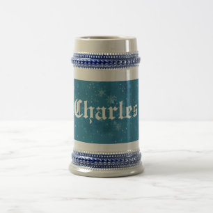 Caneca De Cerveja Flocos de neve azuis de inverno personalizados