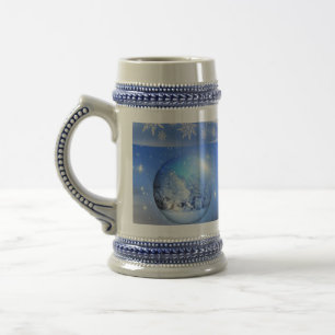 Caneca De Cerveja Flocos de neve da Pristina Azul