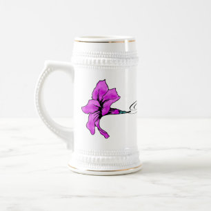 Caneca De Cerveja Flor Cor-de-Rosa Bloqueada Horizontal