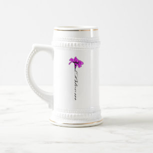 Caneca De Cerveja Flor Rosa Bloqueada