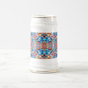Caneca De Cerveja Flor silvestre artística em aquarela