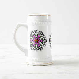 Caneca De Cerveja Floração Floral Rosa