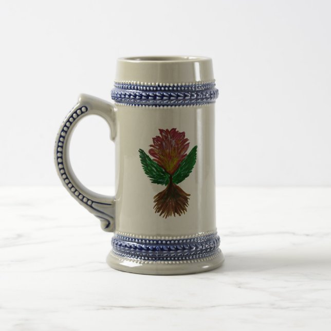 Caneca De Cerveja Floral Abstrato  (Esquerda)