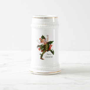 Caneca De Cerveja Floral de Holly Christmas Flower Child Cute
