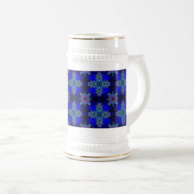 Caneca De Cerveja Flores de Artdeco no Estilo Retroativo (Frente Esquerda)