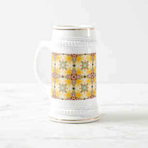 Caneca De Cerveja Flores de Artdeco no Estilo Retroativo