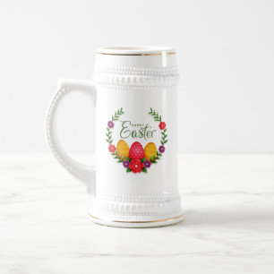 Caneca De Cerveja Flores De Ovos De felz pascoa-23798