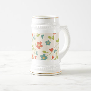 Caneca De Cerveja Flores de primavera Bonitas -