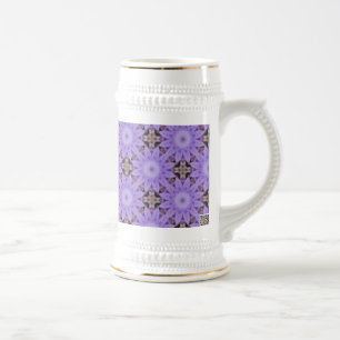 Caneca De Cerveja Flores Roxas