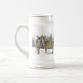 Caneca De Cerveja Florestas Cênicas de inverno com casa de férias de