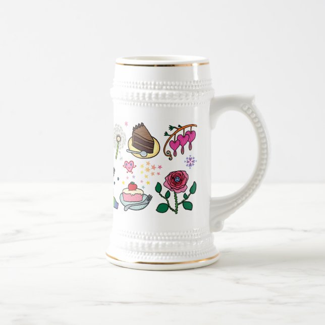 Caneca De Cerveja Flowers and cakes mug (Direita)