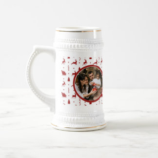 Caneca De Cerveja Fofo Rena Vermelha Clássica Natal Feriado