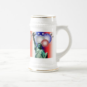 Caneca De Cerveja Fogos de artifício Mug do 4 de julho