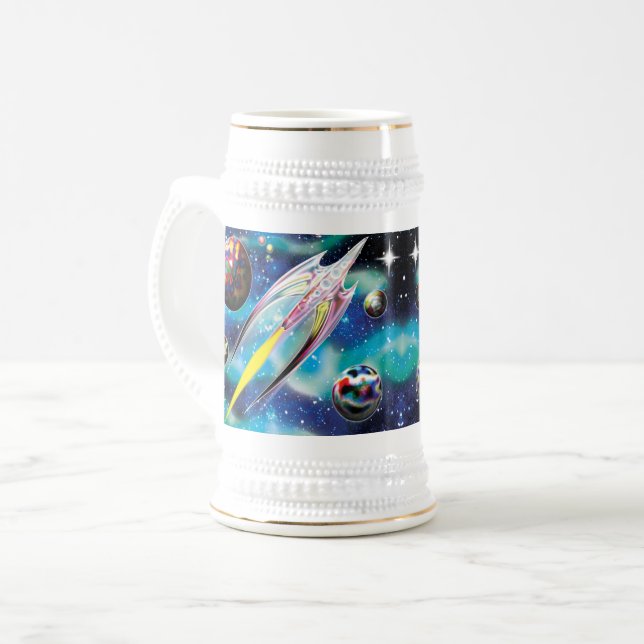 Caneca De Cerveja Foguete de Vidro (Frente Esquerda)