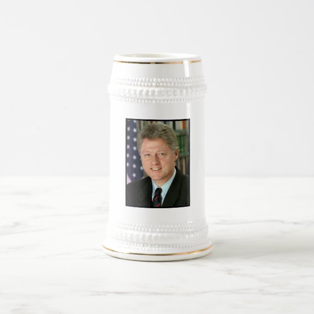 Caneca De Cerveja Foto da Casa Branca do Presidente Bill Clinton (Centro)