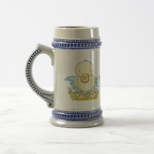 Caneca De Cerveja Foto de desenho animado de bebê amarelo-branco