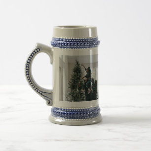 Caneca De Cerveja Foto de Natal Personalizada de Família em Duas Fac