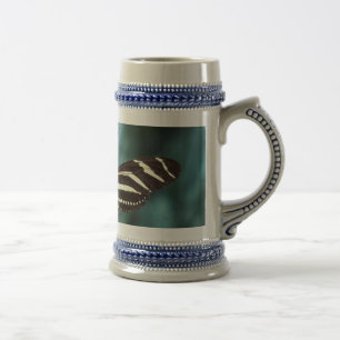 Caneca De Cerveja Fotografia de Borboleta em Flor Rosa