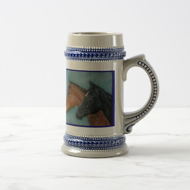 Caneca De Cerveja fotografia equina de dois cavalos bebês muito boni (Direita)