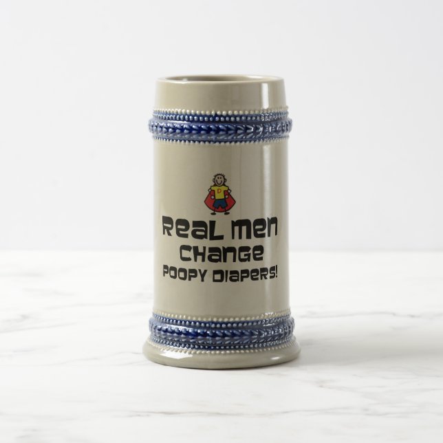 Caneca De Cerveja Fraldas reais de Poopy da mudança dos homens (Centro)