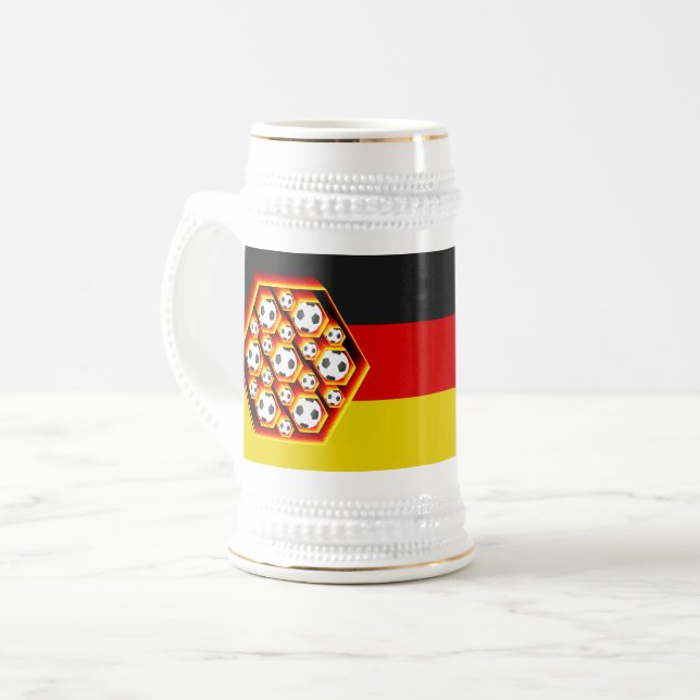 Caneca De Cerveja Fussbälle in glühenden Waben (Frente Esquerda)