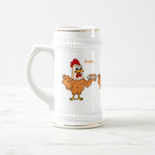 Caneca De Cerveja Galinha com ovos na caricatura da placa