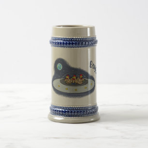 Caneca De Cerveja Galinhas engraçadas na ilustração de desenhos anim