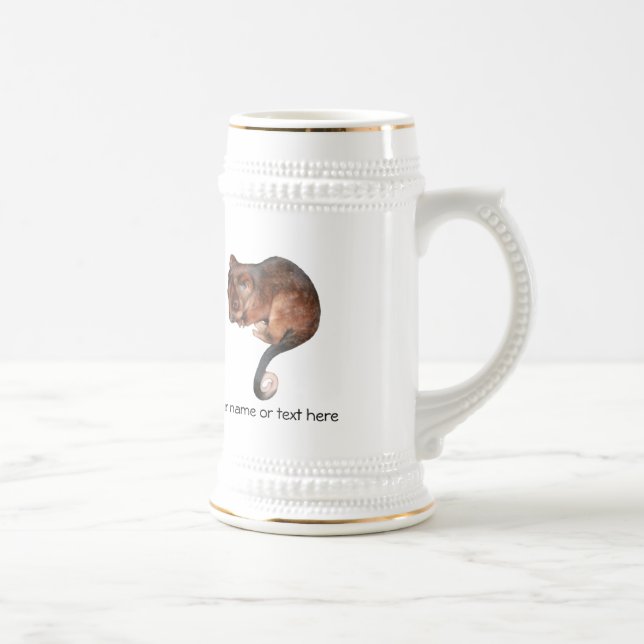 Caneca De Cerveja Gambá bonito do Ringtail do bebê (Direita)